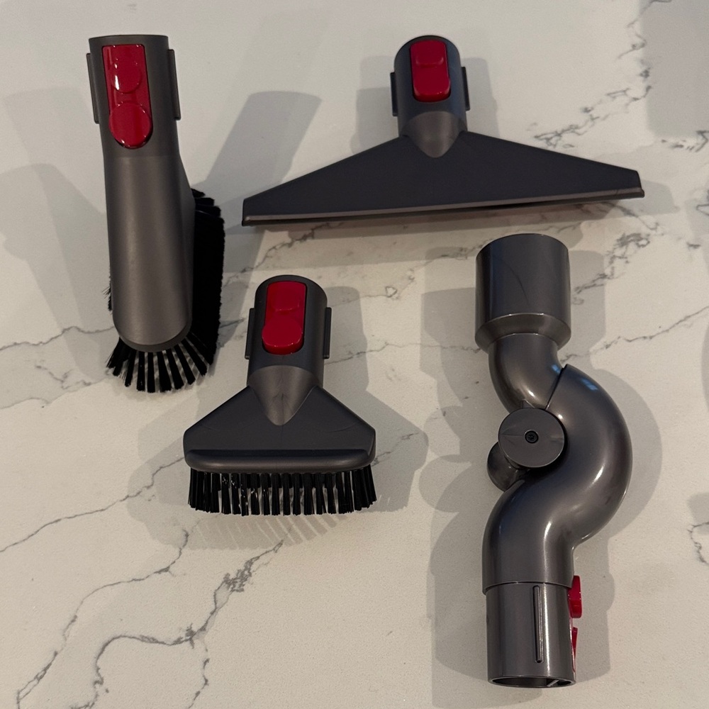 Dyson V11 Gray and Red Vacuum Attachment Set home cleaning organization clean